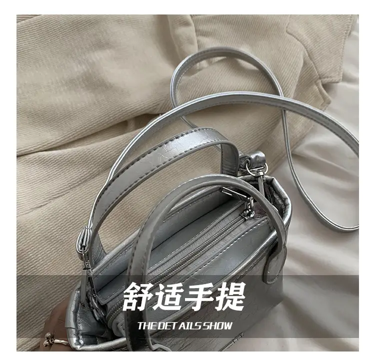 Black Oil Leather Shoulder Crossbody Bag for Women — feature 6