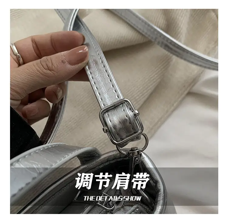 Black Oil Leather Shoulder Crossbody Bag for Women — feature 7