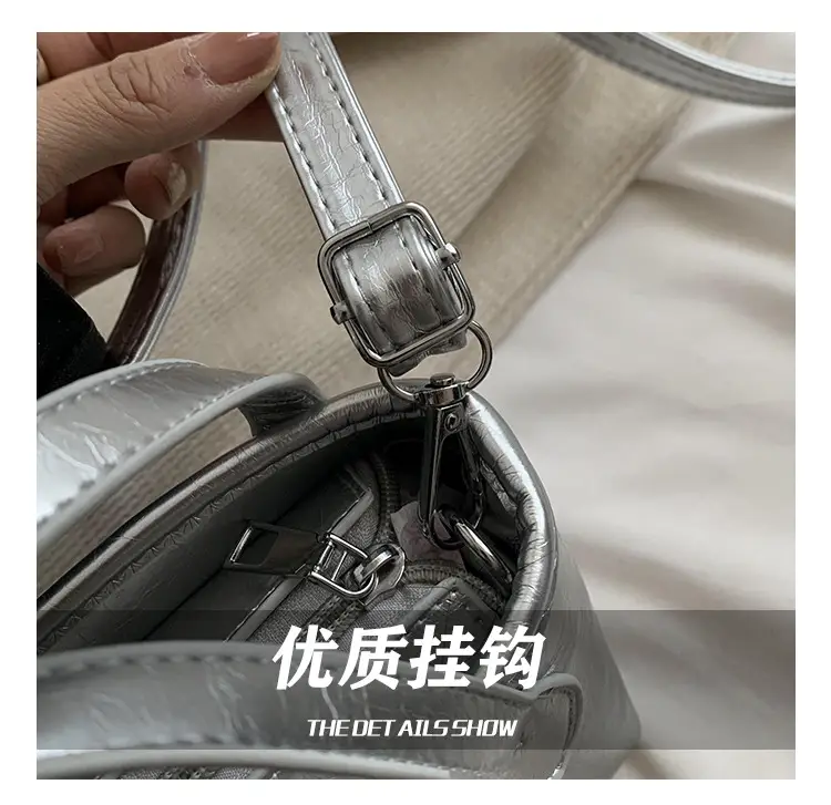 Black Oil Leather Shoulder Crossbody Bag for Women — feature 8