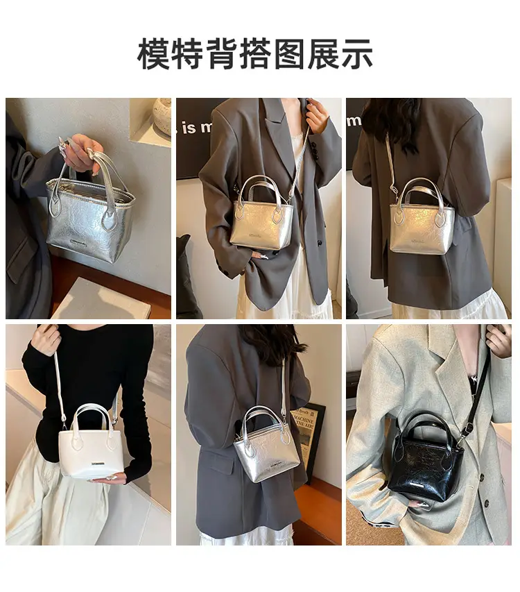 Black Oil Leather Shoulder Crossbody Bag for Women — feature 9