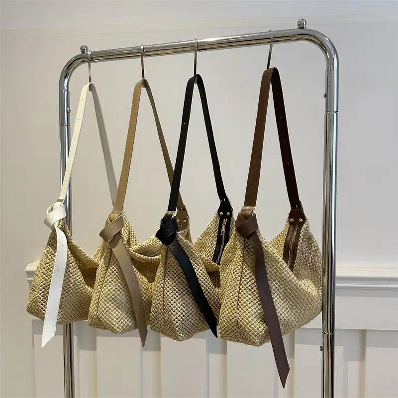 Women Straw Handbag Vintage Woven All Match Large Capacity - Image 8