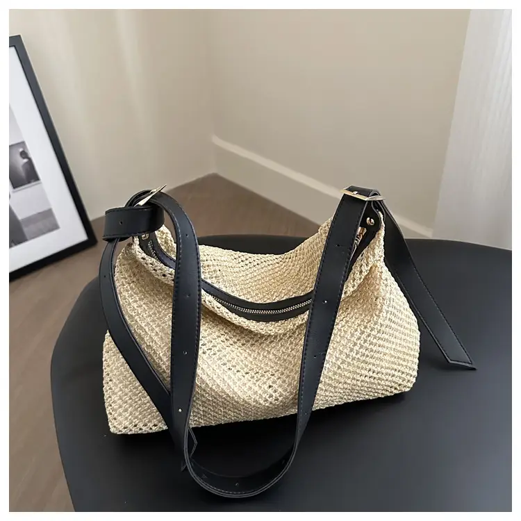 Women Straw Handbag Vintage Woven All Match Large Capacity — feature 10