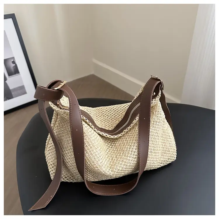 Women Straw Handbag Vintage Woven All Match Large Capacity — feature 11