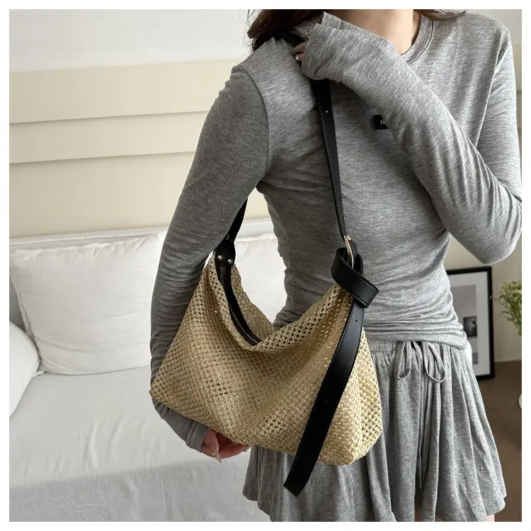 Women Straw Handbag Vintage Woven All Match Large Capacity — feature 15