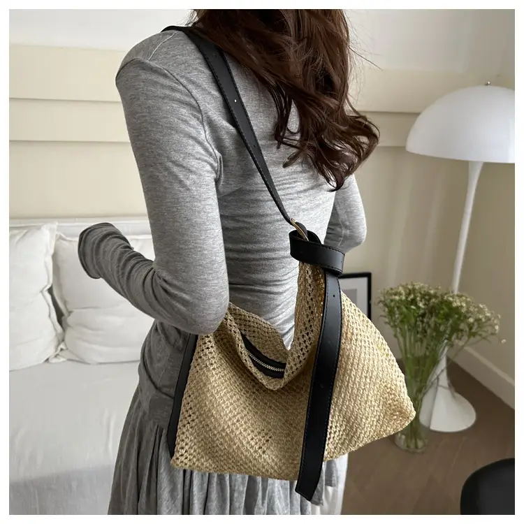 Women Straw Handbag Vintage Woven All Match Large Capacity — feature 16