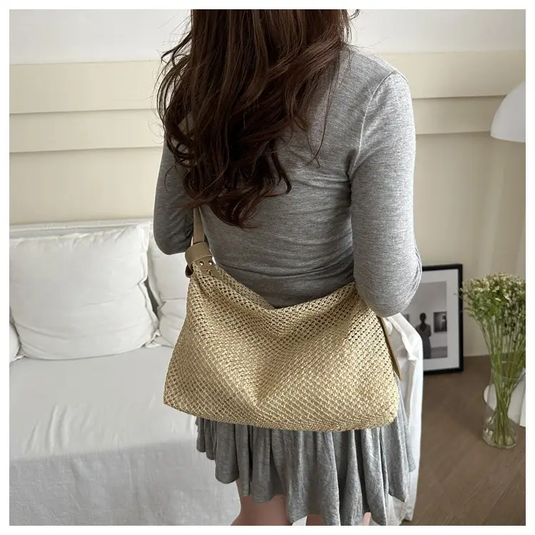 Women Straw Handbag Vintage Woven All Match Large Capacity — feature 17