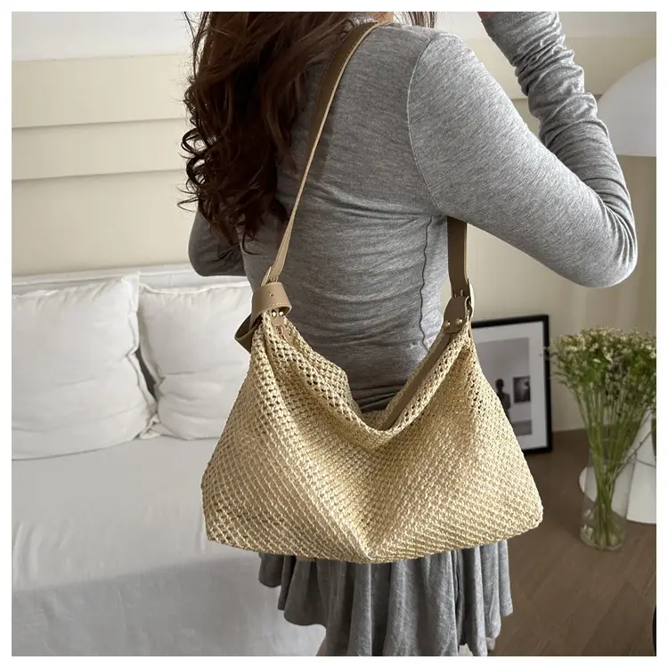 Women Straw Handbag Vintage Woven All Match Large Capacity — feature 18