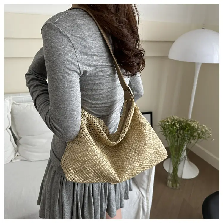 Women Straw Handbag Vintage Woven All Match Large Capacity — feature 19