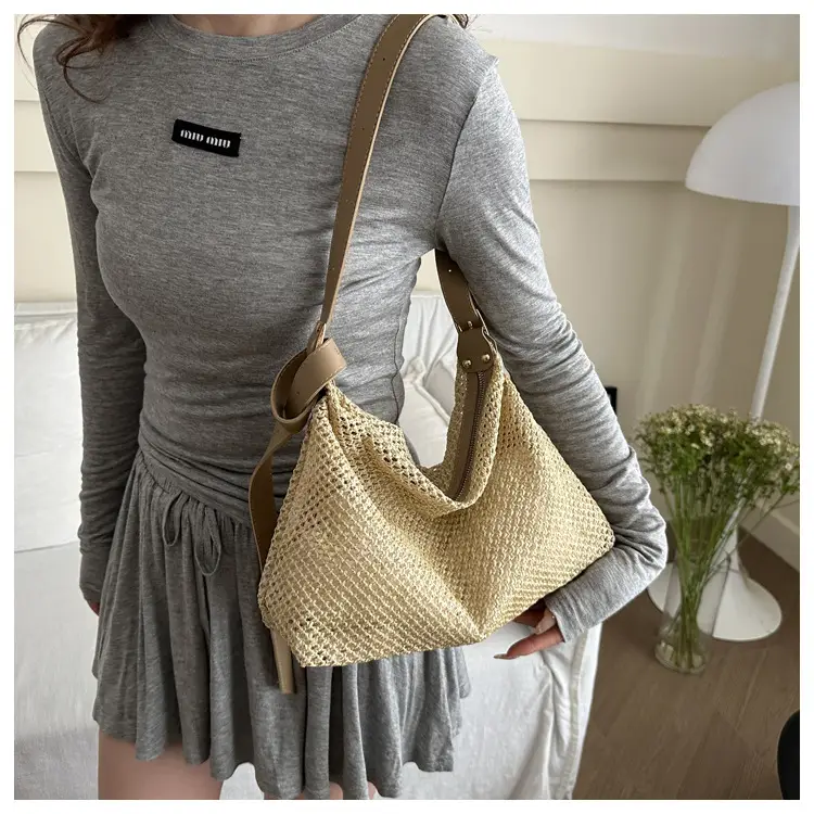 Women Straw Handbag Vintage Woven All Match Large Capacity — feature 20