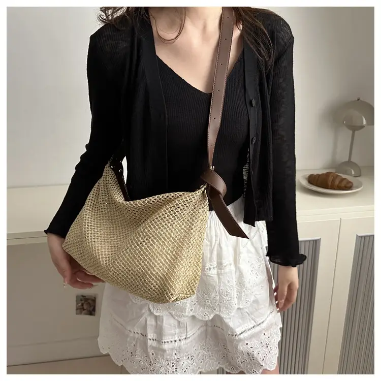 Women Straw Handbag Vintage Woven All Match Large Capacity — feature 21