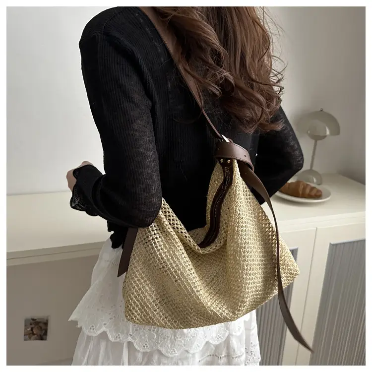 Women Straw Handbag Vintage Woven All Match Large Capacity — feature 23