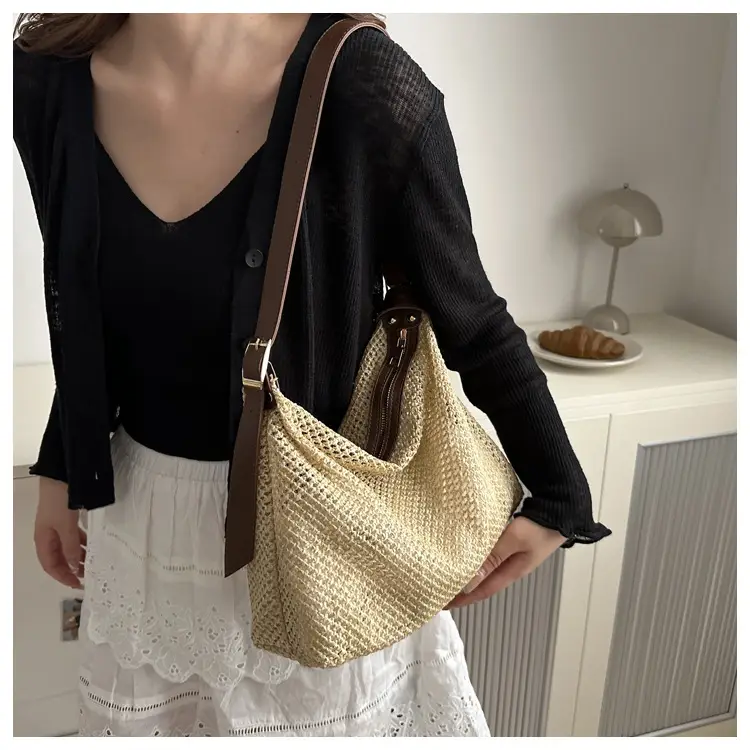Women Straw Handbag Vintage Woven All Match Large Capacity — feature 25