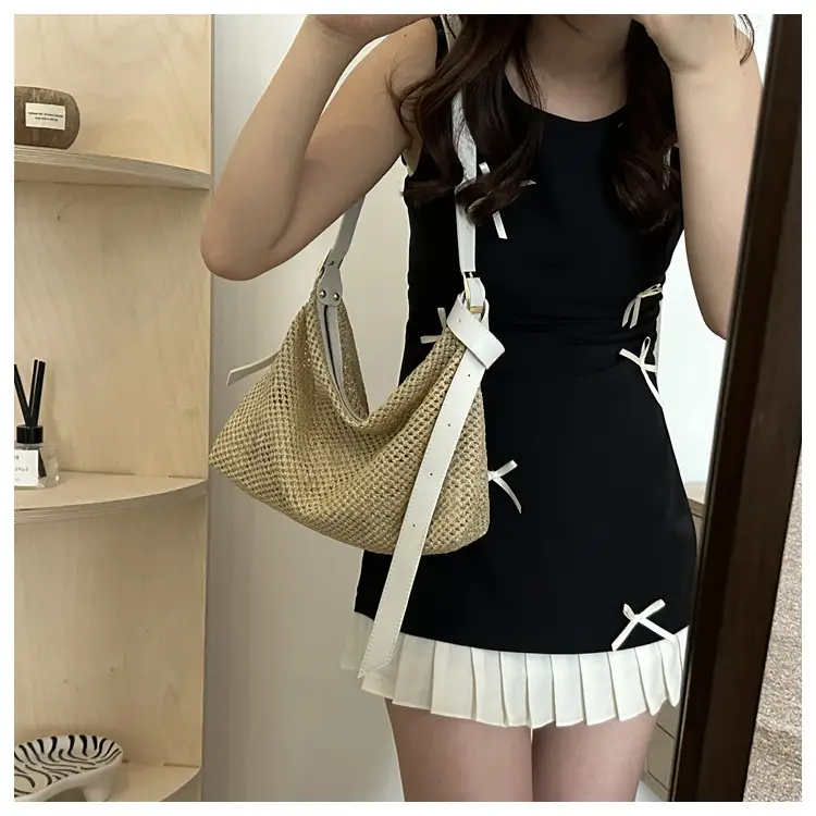 Women Straw Handbag Vintage Woven All Match Large Capacity — feature 28