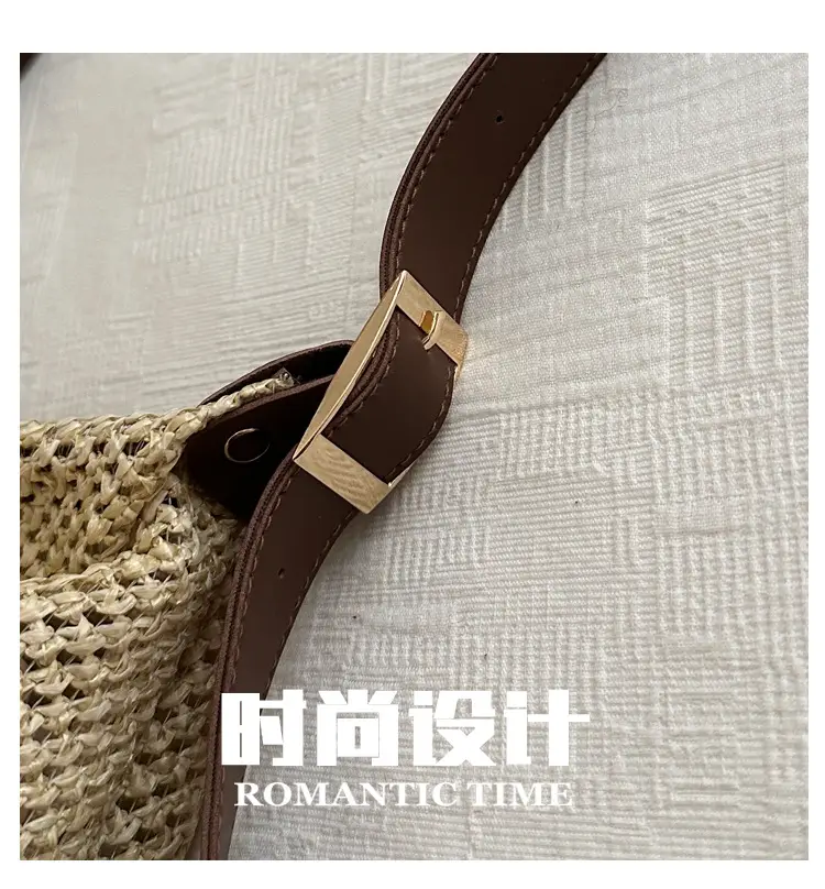 Women Straw Handbag Vintage Woven All Match Large Capacity — feature 4