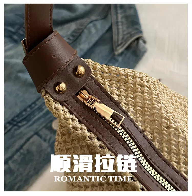 Women Straw Handbag Vintage Woven All Match Large Capacity — feature 7