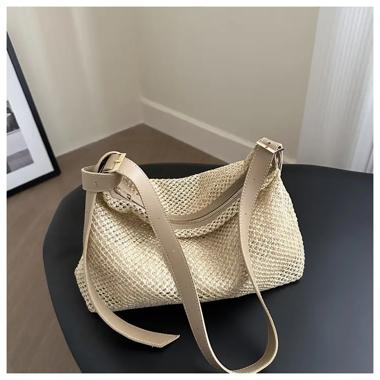 Women Straw Handbag Vintage Woven All Match Large Capacity — feature 9