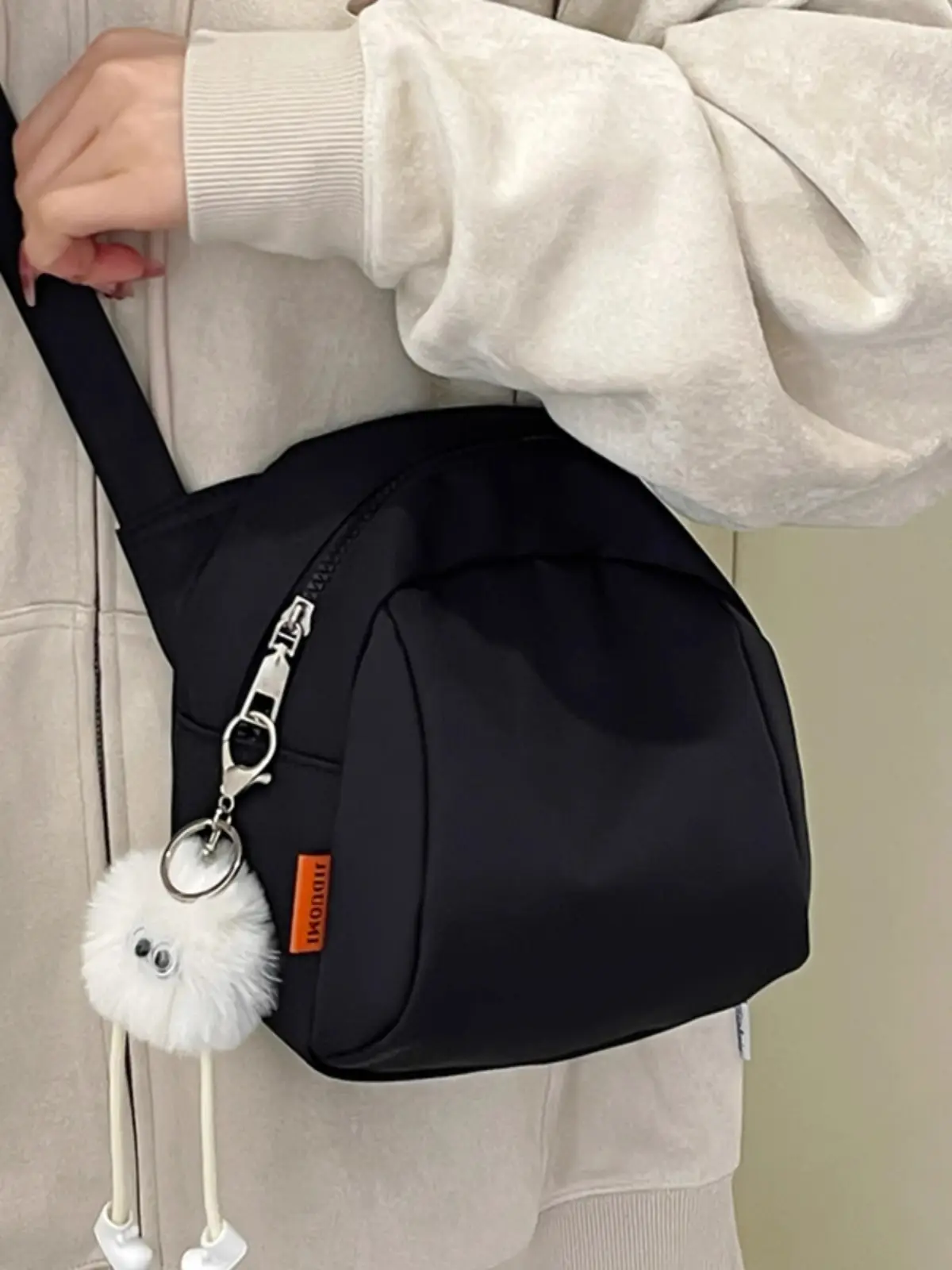 Lightweight White Nylon Chest Bag for Women - Image 9