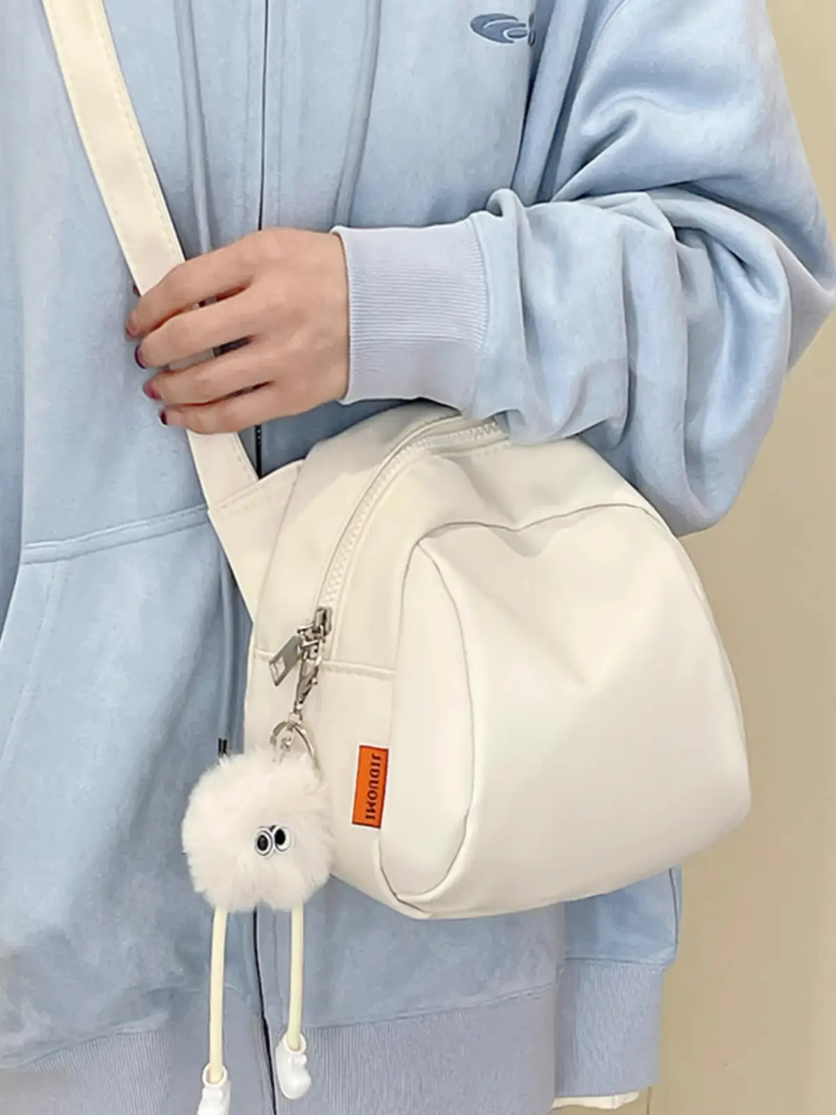 Lightweight White Nylon Chest Bag for Women - Image 10