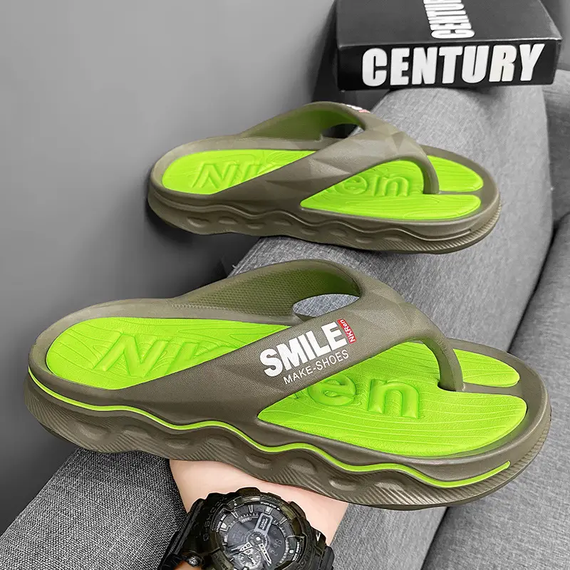 Men's White Thick Sole Slip-On Sandals Summer - Image 6