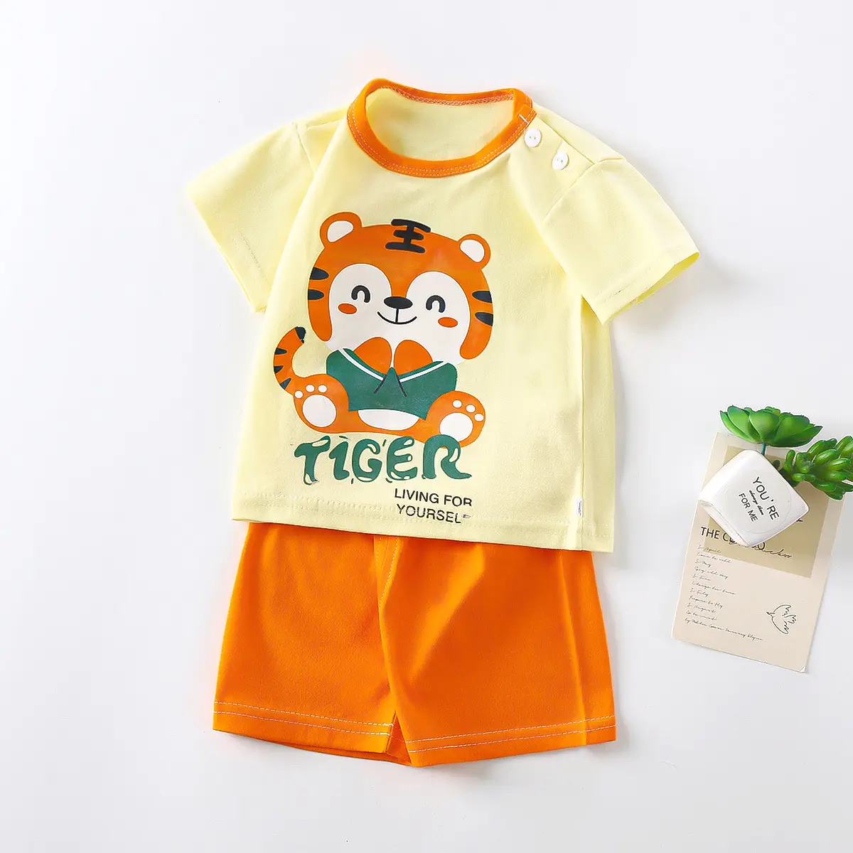 Girls Tiger Print Cotton Shorts Set Summer 2024 - Image 9