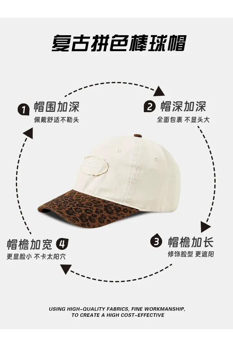 Korean Style Leopard Print Baseball Cap Women — feature 2