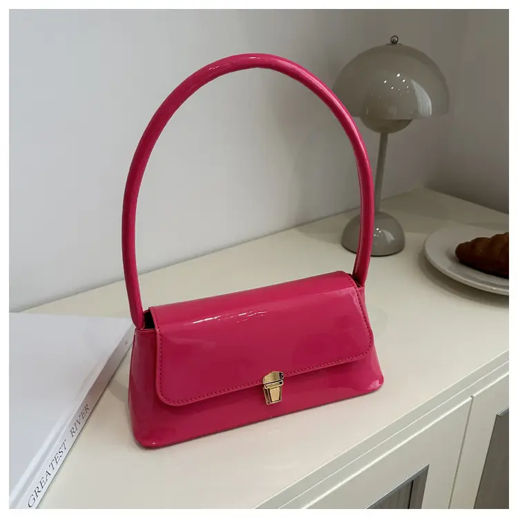 Women's Beige Shoulder Bag with Gold Clasp - Image 5