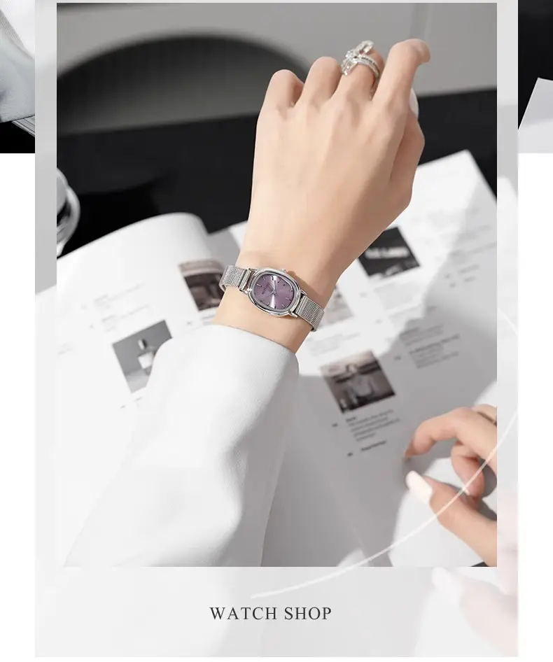 Retro Exquisite Watch for Female Students, Compact, Simple, Accessible Luxury Ins Niche Pointer Type Oval Women's Watch — feature 18