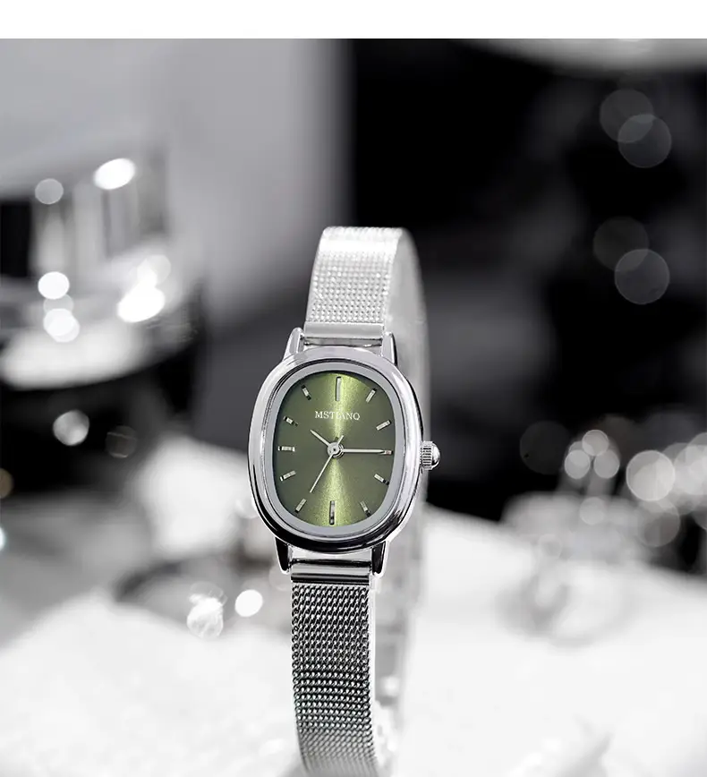 Retro Exquisite Watch for Female Students, Compact, Simple, Accessible Luxury Ins Niche Pointer Type Oval Women's Watch — feature 19
