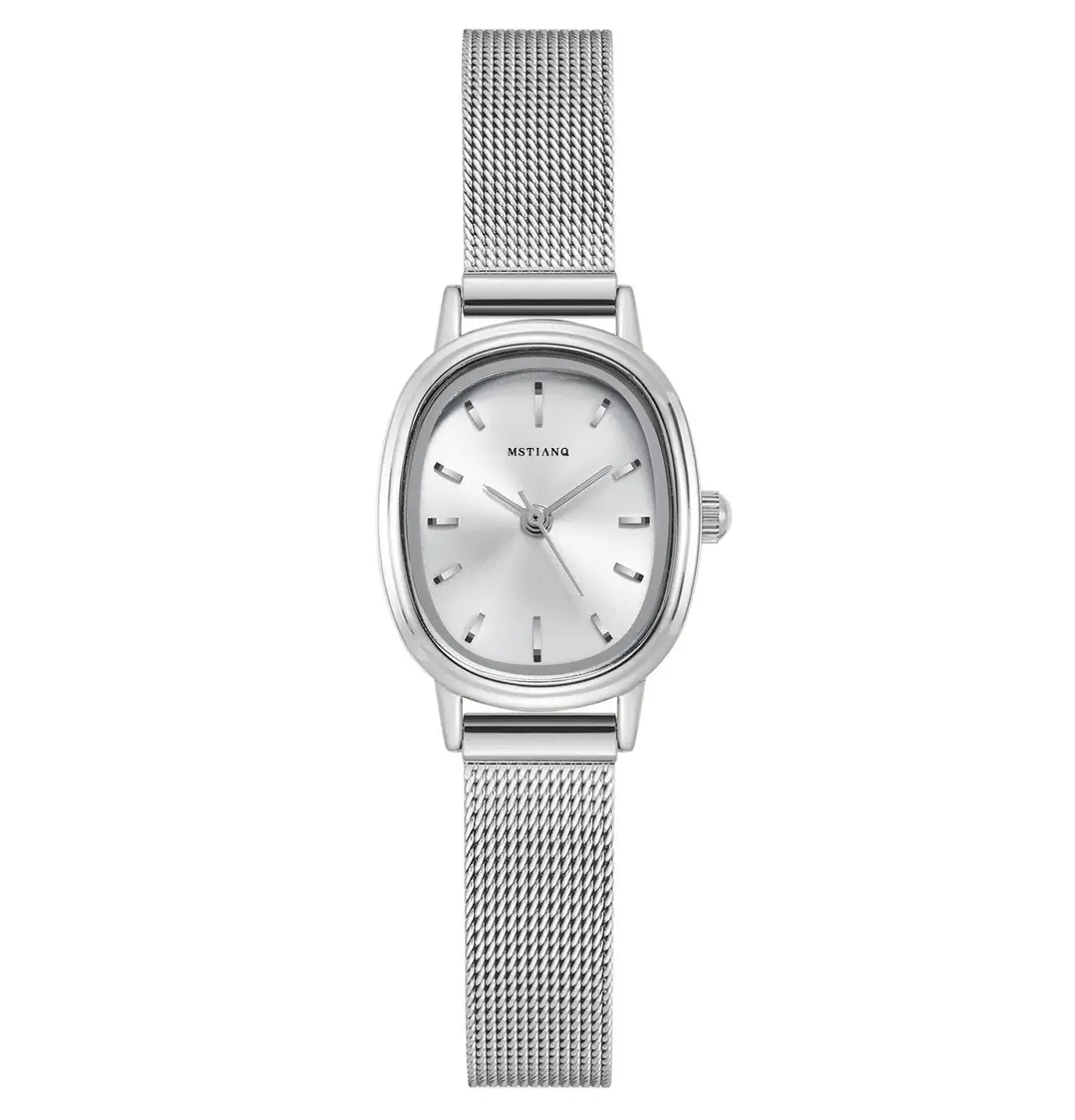 Retro Exquisite Watch for Female Students, Compact, Simple, Accessible Luxury Ins Niche Pointer Type Oval Women's Watch