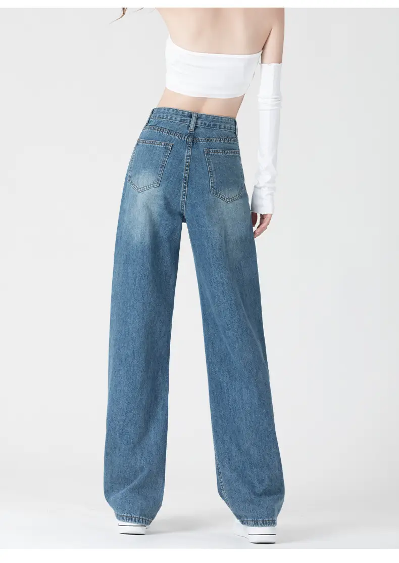 Dark Blue Slim Fit Wide Leg Jeans for Women Summer 2026 — feature 14