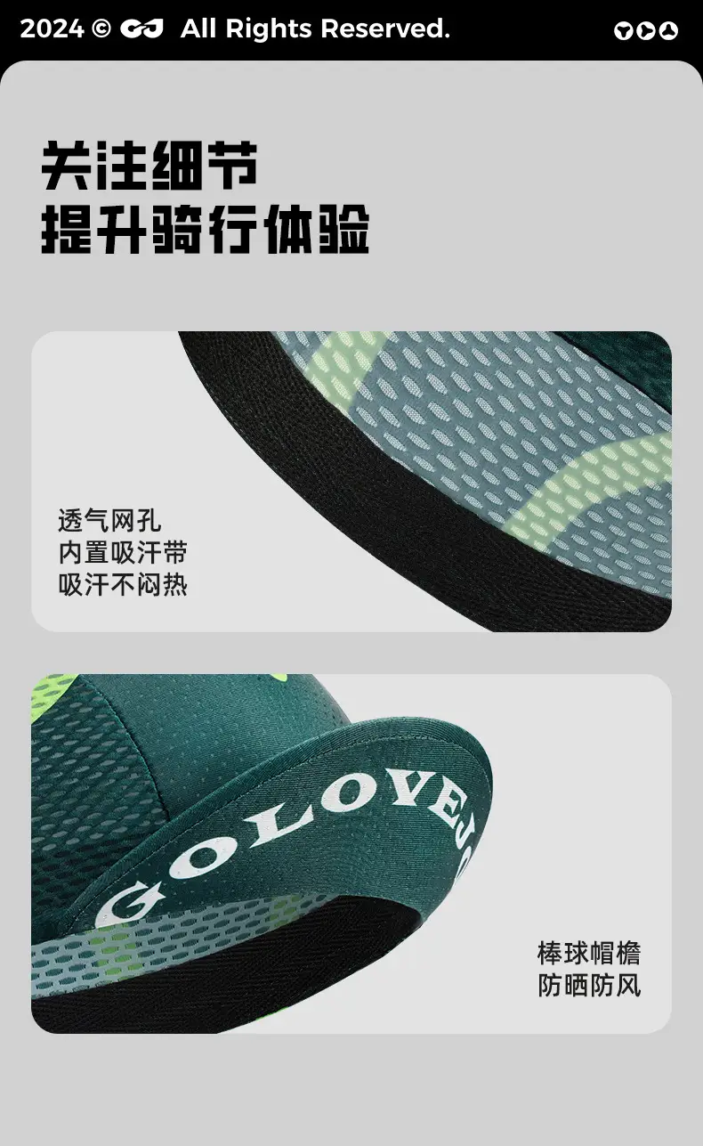 Men's Green Riding Cap Sunproof Quick Dry — feature 9