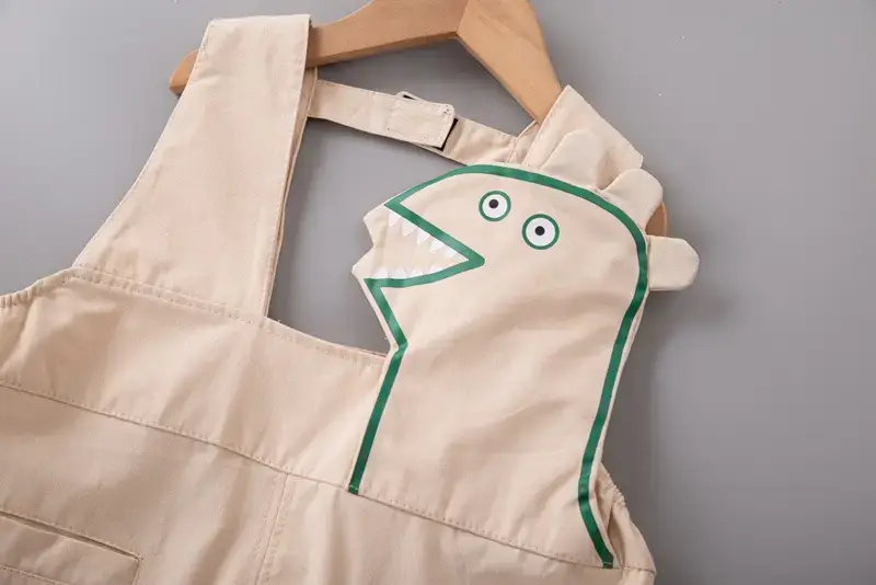 Boys Cotton Summer Strap Suit Green Yellow — feature 10
