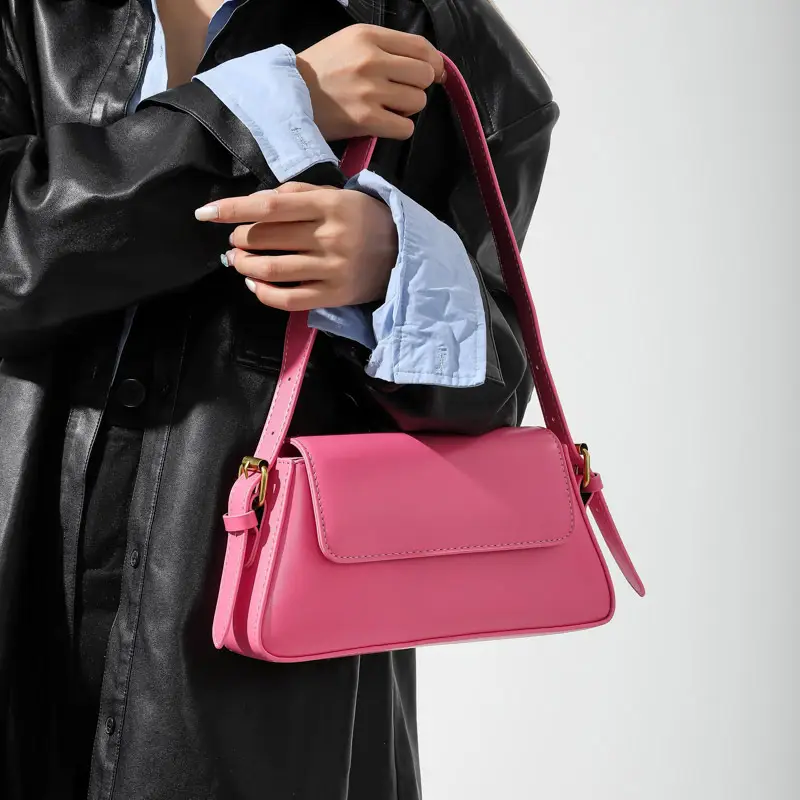 Pink Square Shoulder Bag for Women - Image 10