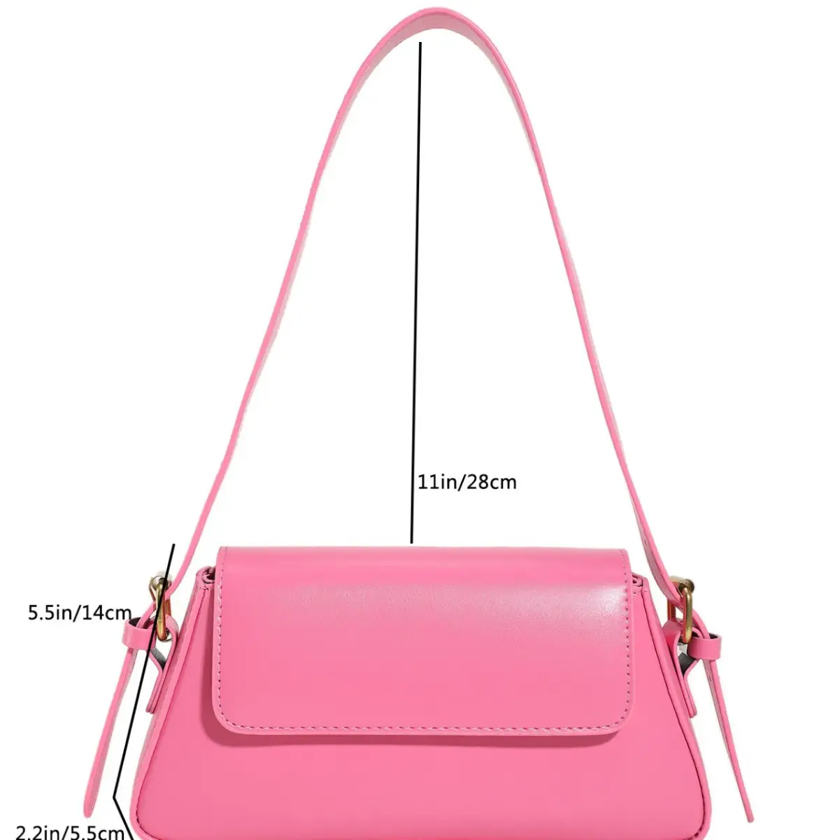 Pink Square Shoulder Bag for Women - Image 11