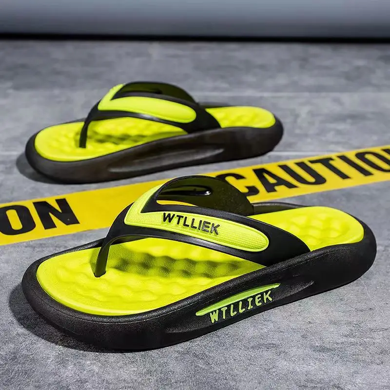 Men's Black White WWLIER Flip Flops Summer - Image 3