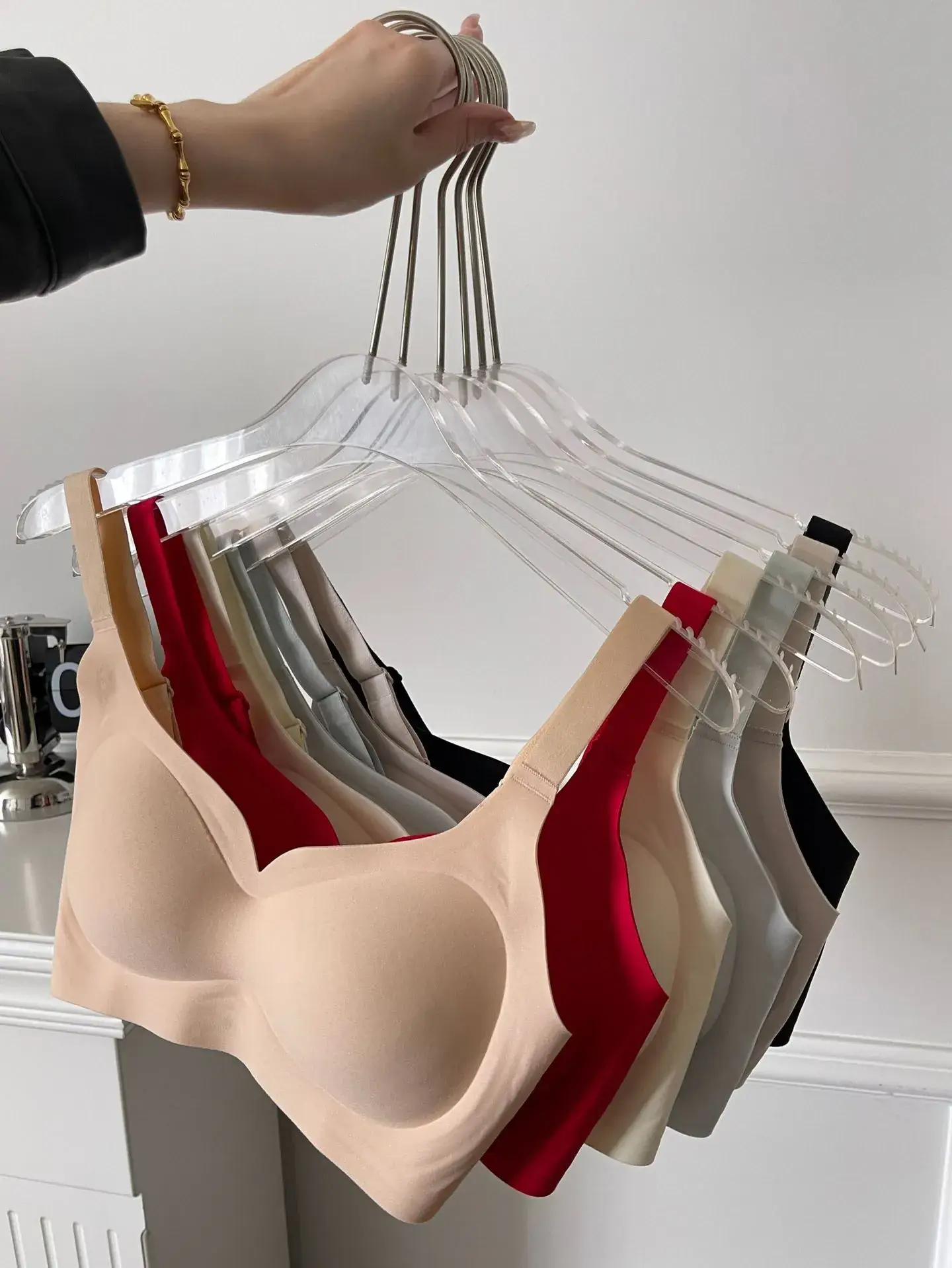 Red Back Sports Bra Small Chest Push-Up Fixed Cup Underwear — feature 5