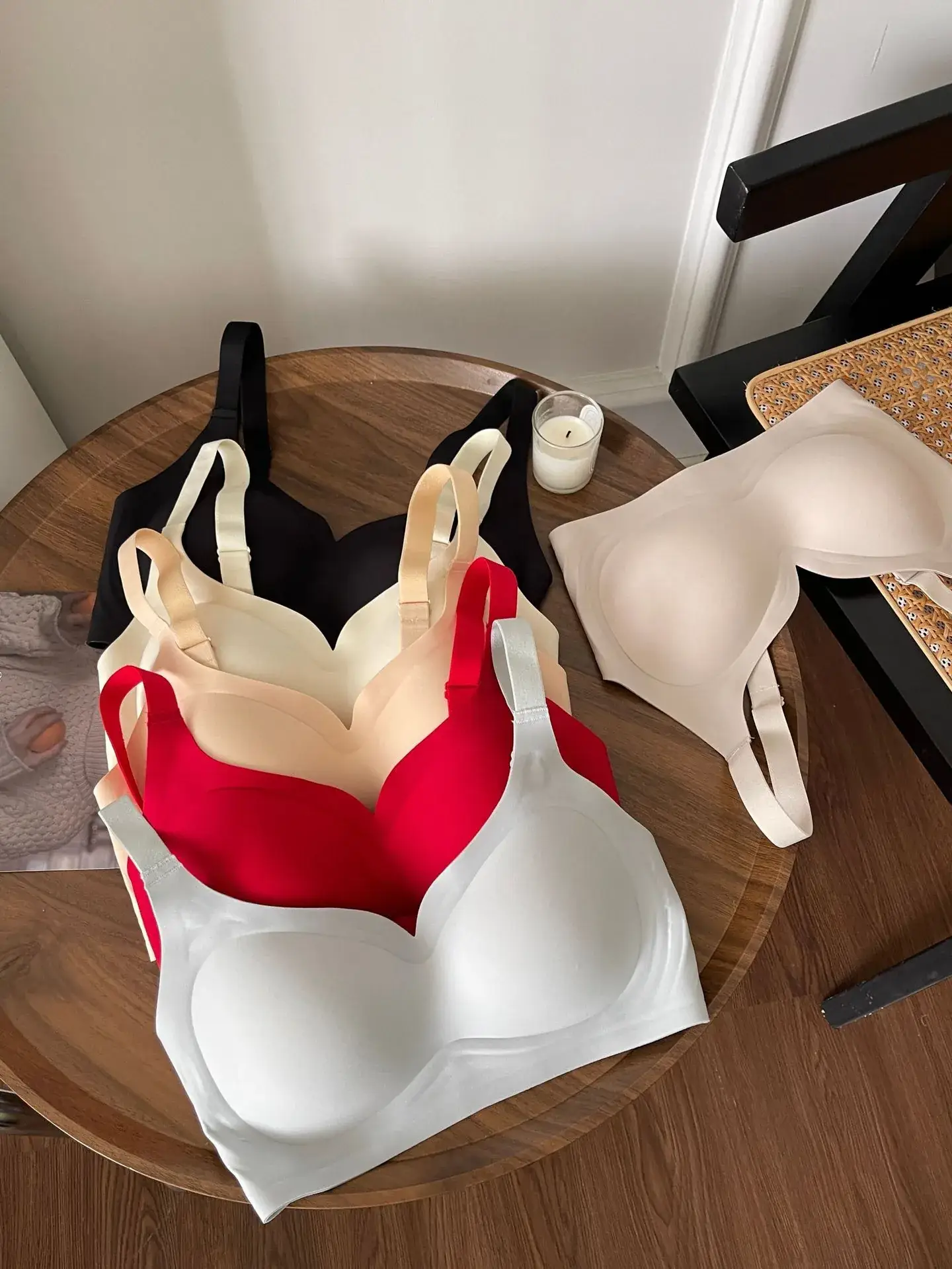 Red Back Sports Bra Small Chest Push-Up Fixed Cup Underwear — feature 7