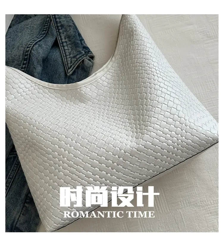Women's White Woven Shoulder Bag 2024 New Style — feature 1