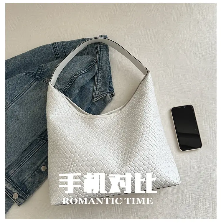 Women's White Woven Shoulder Bag 2024 New Style — feature 2