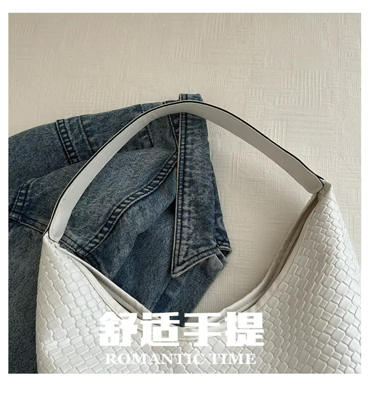 Women's White Woven Shoulder Bag 2024 New Style — feature 4