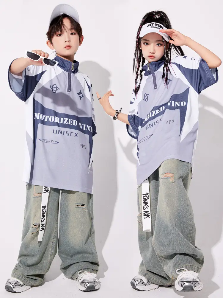 Boys Hip-hop Cool Loose T-Shirt Jeans Set - Image 6