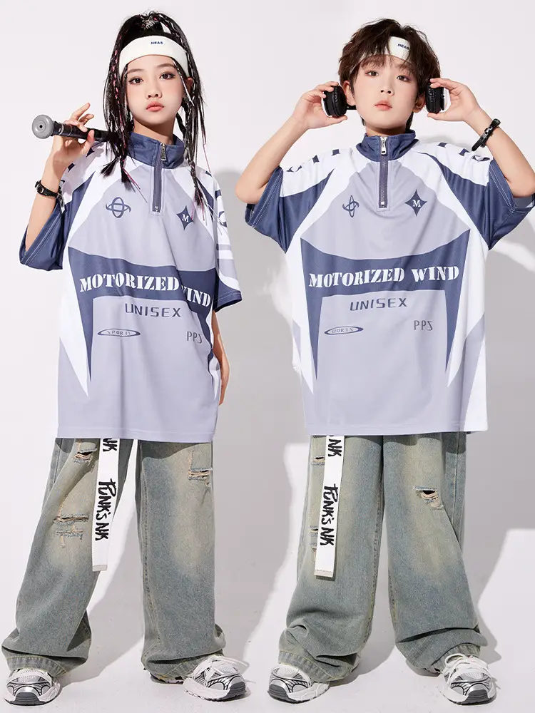 Boys Hip-hop Cool Loose T-Shirt Jeans Set - Image 7