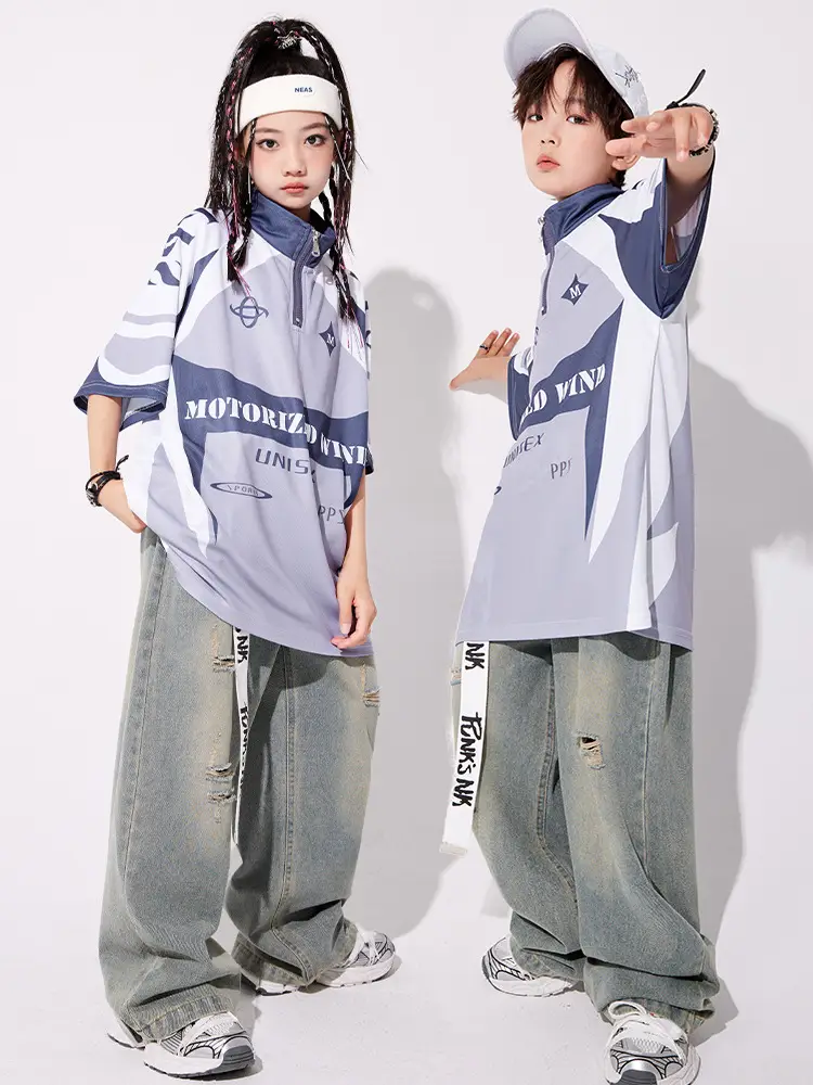 Boys Hip-hop Cool Loose T-Shirt Jeans Set - Image 8