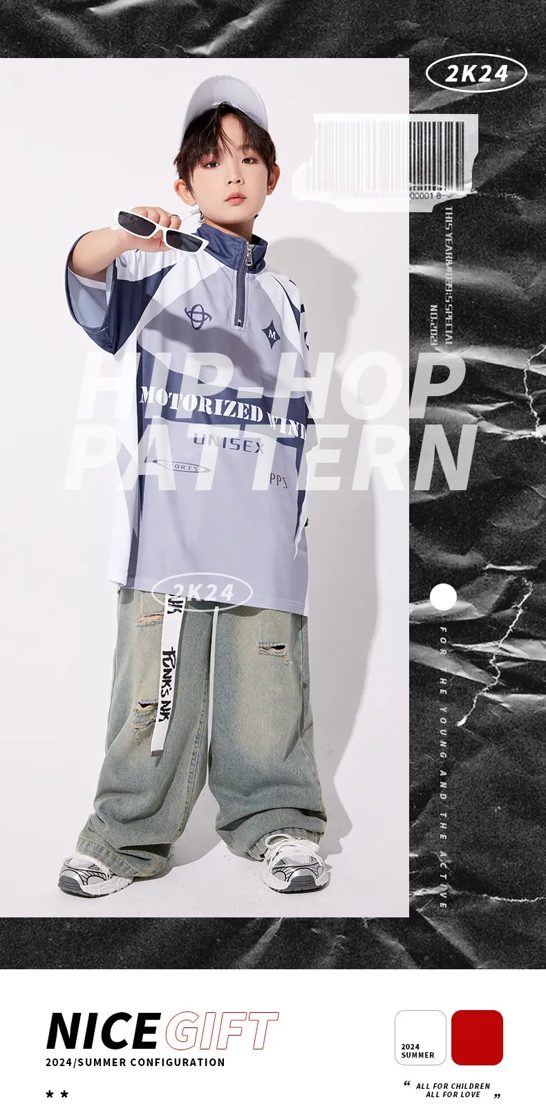Boys Hip-hop Cool Loose T-Shirt Jeans Set — feature 2