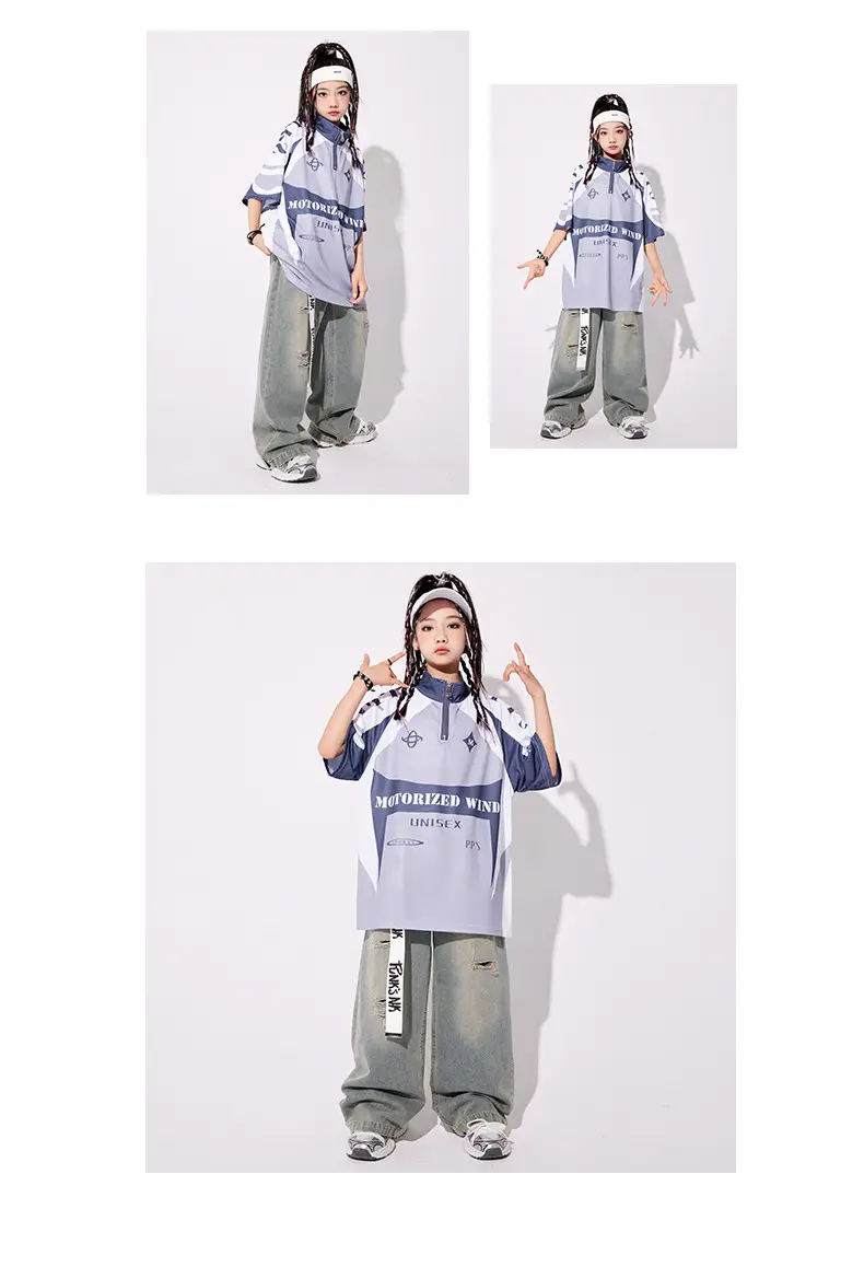 Boys Hip-hop Cool Loose T-Shirt Jeans Set — feature 9