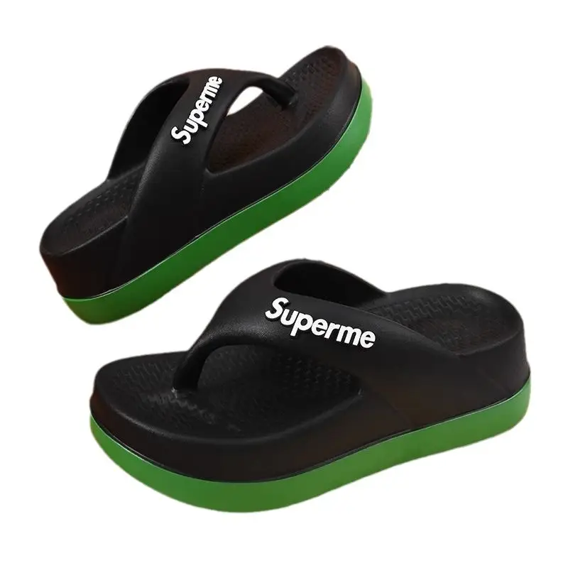 Summer Flip-flops Women's Outer Wear Height-increasing Fashionable Home Thick Bottom Non-slip Flip-toe Soft Bottom Lightweight All-match Sandals and Slippers for Women - Image 11