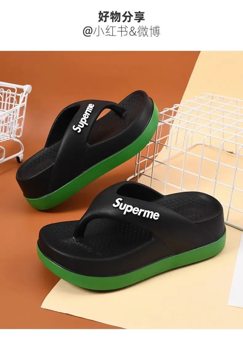 Summer Flip-flops Women's Outer Wear Height-increasing Fashionable Home Thick Bottom Non-slip Flip-toe Soft Bottom Lightweight All-match Sandals and Slippers for Women — feature 13
