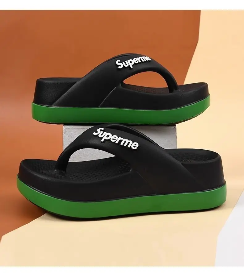 Summer Flip-flops Women's Outer Wear Height-increasing Fashionable Home Thick Bottom Non-slip Flip-toe Soft Bottom Lightweight All-match Sandals and Slippers for Women — feature 15