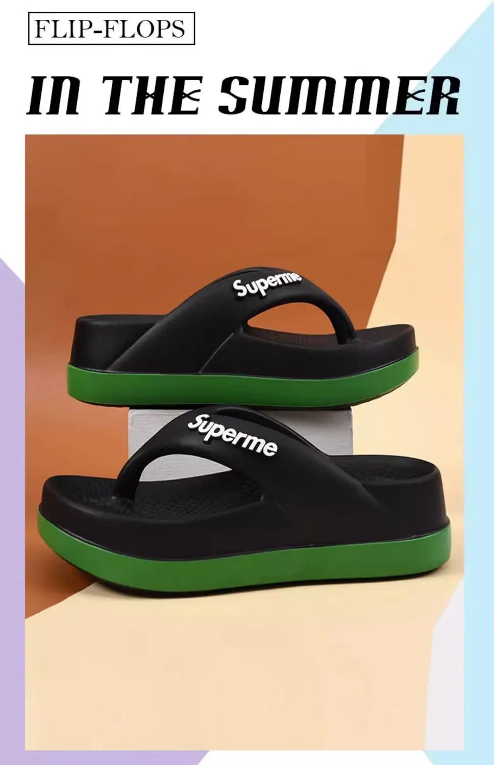 Summer Flip-flops Women's Outer Wear Height-increasing Fashionable Home Thick Bottom Non-slip Flip-toe Soft Bottom Lightweight All-match Sandals and Slippers for Women — feature 2