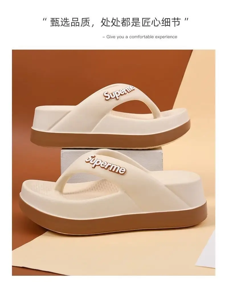Summer Flip-flops Women's Outer Wear Height-increasing Fashionable Home Thick Bottom Non-slip Flip-toe Soft Bottom Lightweight All-match Sandals and Slippers for Women — feature 9